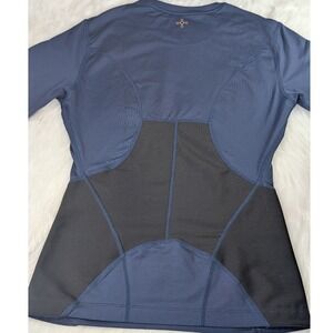 Tommie Copper Compression Shirt Womens L Blue Black Mesh Back Active Copper Zinc